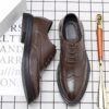 Autumn Bullock Men's Shoes British Trendy Shoes Casual Business Dress Shoes Mens Pointed Black Small Leather Shoes - Image 3