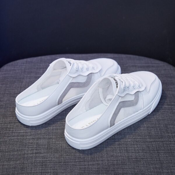 White Shoes Women's Summer New Mesh Non-Heel Student Running Shoes Womens Flat Bottom - Image 2