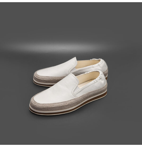 Lazy Slip-On Men's White Loafers Summer Shallow Breathable Lightweight Fisherman Shoes - Image 3