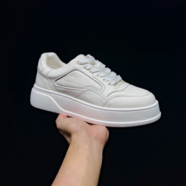 White Soft Sole Breathable Versatile Genuine Leather Men's Casual Shoes