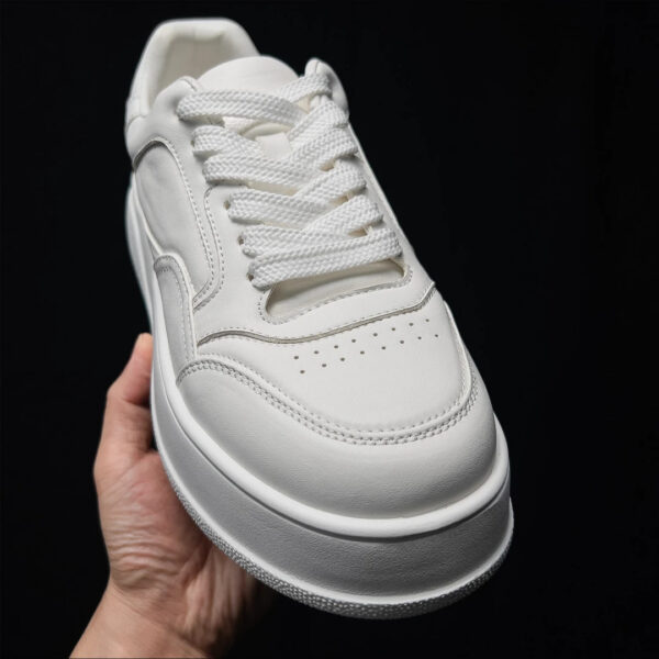 White Soft Sole Breathable Versatile Genuine Leather Men's Casual Shoes - Image 2