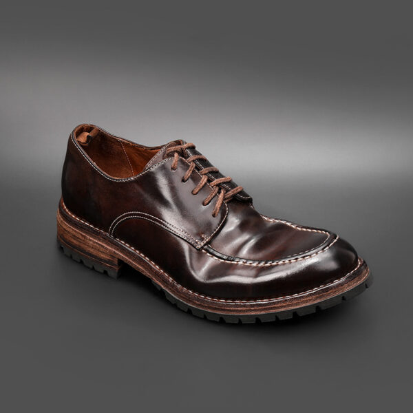 Brown Wear-Resistant Handmade Business Leather Shoes High-End Cordovan Leather Men's Shoes - Image 2