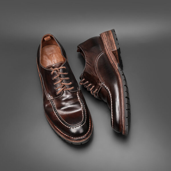 Brown Wear-Resistant Handmade Business Leather Shoes High-End Cordovan Leather Men's Shoes - Image 3