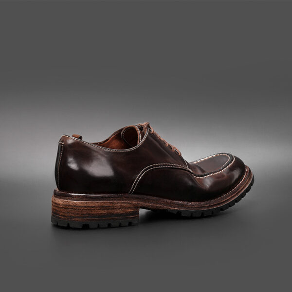 Brown Wear-Resistant Handmade Business Leather Shoes High-End Cordovan Leather Men's Shoes - Image 4