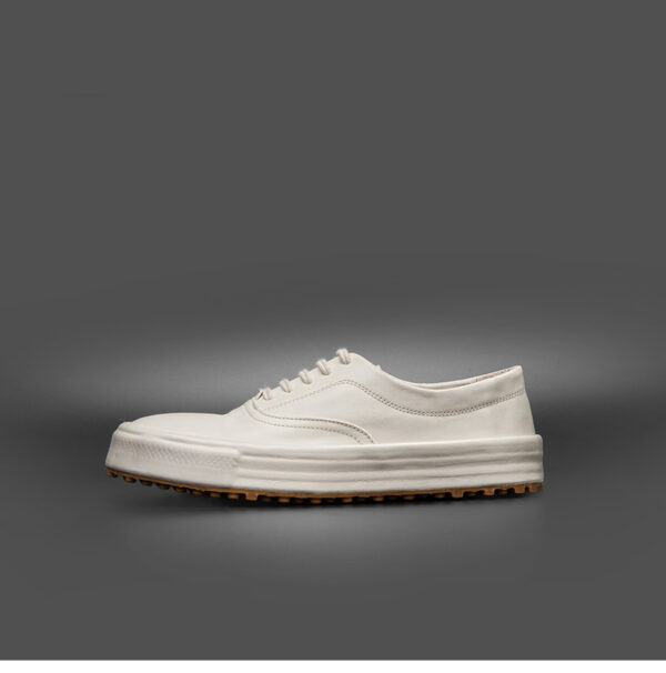 White Summer Thin Flat Casual Sneakers Washed Horse Leather Breathable Men's Shoes - Image 2