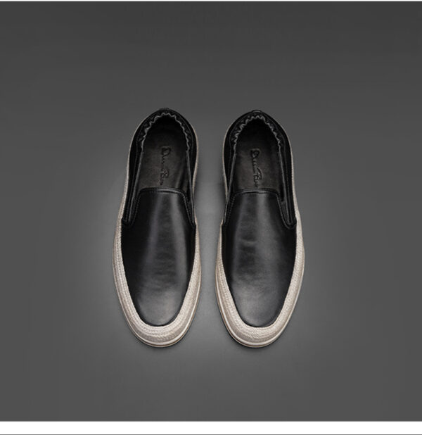 Lazy Slip-On Men's Black Loafers Summer Shallow Breathable Lightweight Fisherman Shoes - Image 2