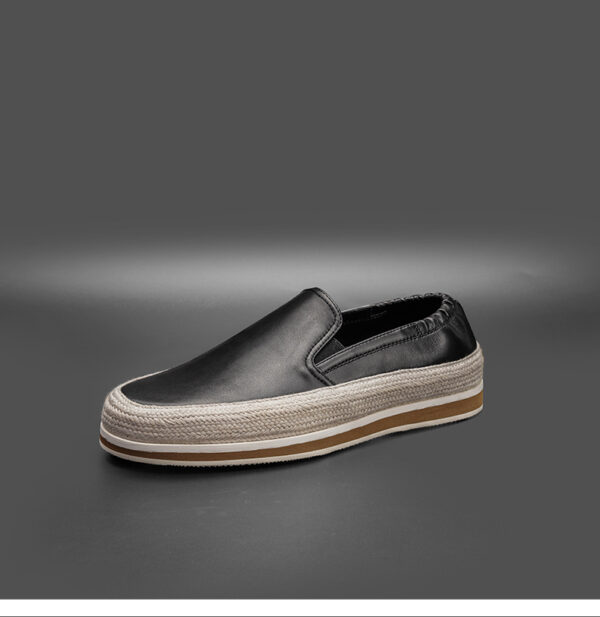Lazy Slip-On Men's Black Loafers Summer Shallow Breathable Lightweight Fisherman Shoes - Image 3
