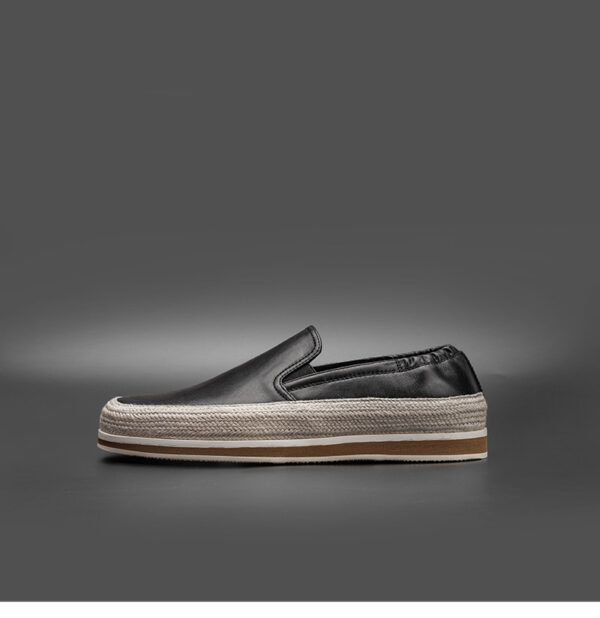 Lazy Slip-On Men's Black Loafers Summer Shallow Breathable Lightweight Fisherman Shoes - Image 4