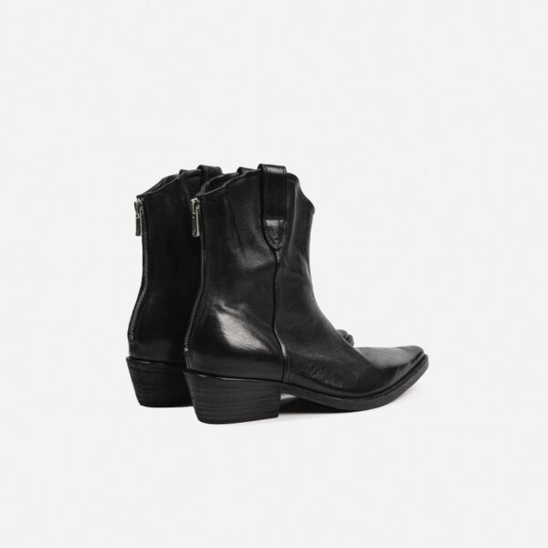Women's High-Grade Horse Leather Pointed Toe Thick Heel Skinny Boots Retro Western Cowboy Boots - Image 4