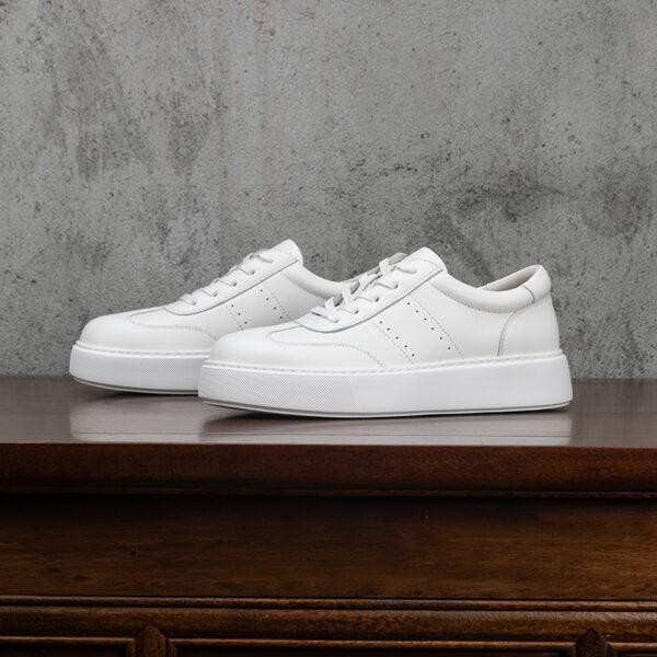 Men's Genuine Leather Sneakers Casual High-End Breathable Leather Shoes - Image 2