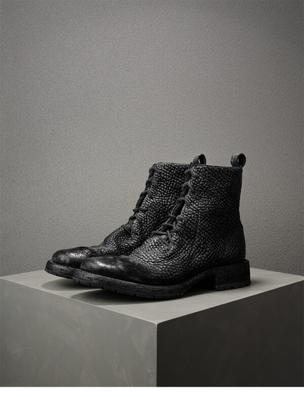 Black Corduroy Leather High Top Men's Boots Vintage Martin Boots