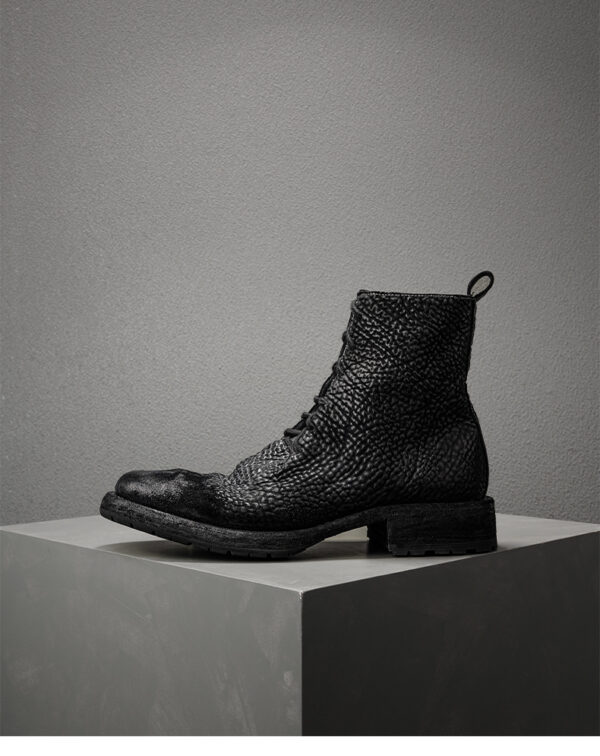 Black Corduroy Leather High Top Men's Boots Vintage Martin Boots - Image 2