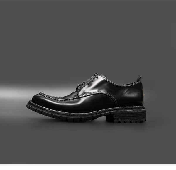 Black Wear-Resistant Handmade Business Leather Shoes High-End Cordovan Leather Men's Shoes - Image 2