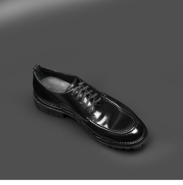 Black Wear-Resistant Handmade Business Leather Shoes High-End Cordovan Leather Men's Shoes - Image 3