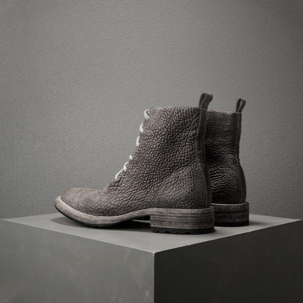 Gray Corduroy Leather High Top Men's Boots Vintage Martin Boots - Image 3