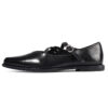 Fashion Black Soft-Soled Cross-Buckle Leather Shoes