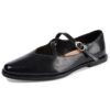 Fashion Black Soft-Soled Cross-Buckle Leather Shoes - Image 3