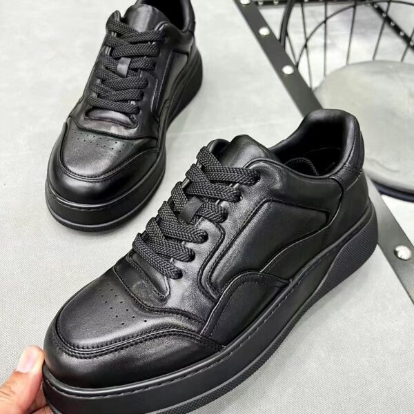Black Soft Sole Breathable Versatile Genuine Leather Men's Casual Shoes