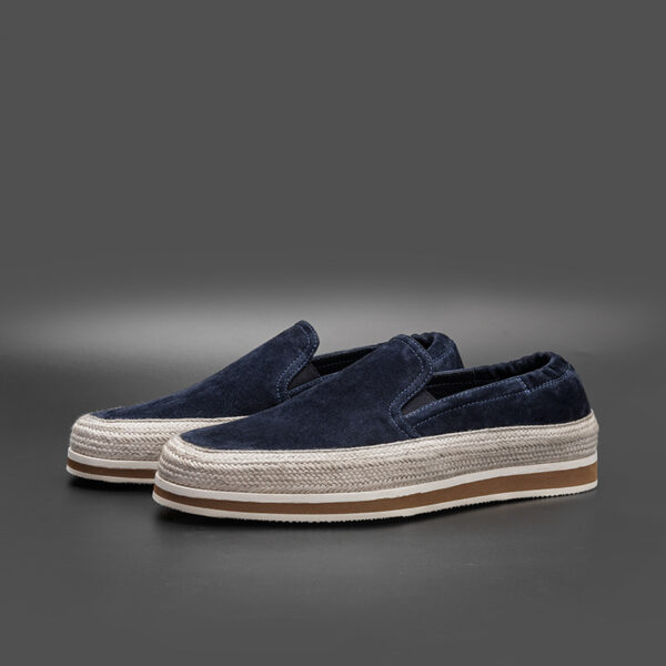 Lazy Slip-On Men's Navy Loafers Summer Shallow Breathable Lightweight Fisherman Shoes