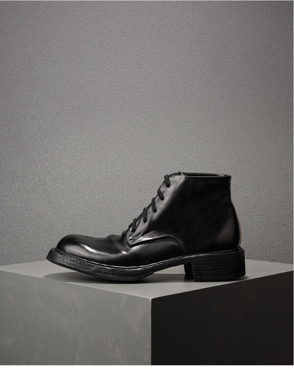 Cordovan Leather High Top Shoes Pure Handmade Men's Boots - Image 2