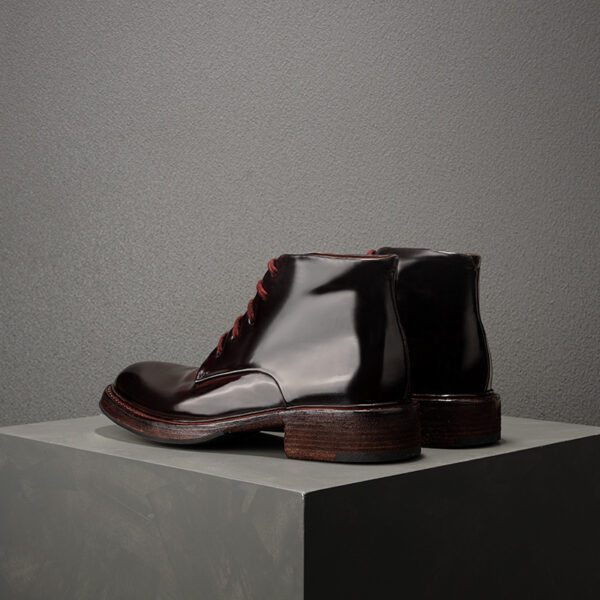Men's Boots Cordovan Leather High Top Shoes Pure Handmade - Image 2