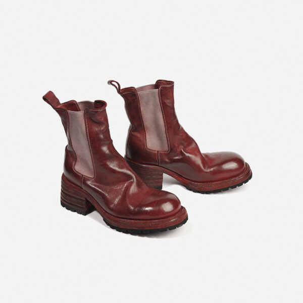 High-Grade Washed Horse Leather Women's Boots Thick Sole High-Calf Boots