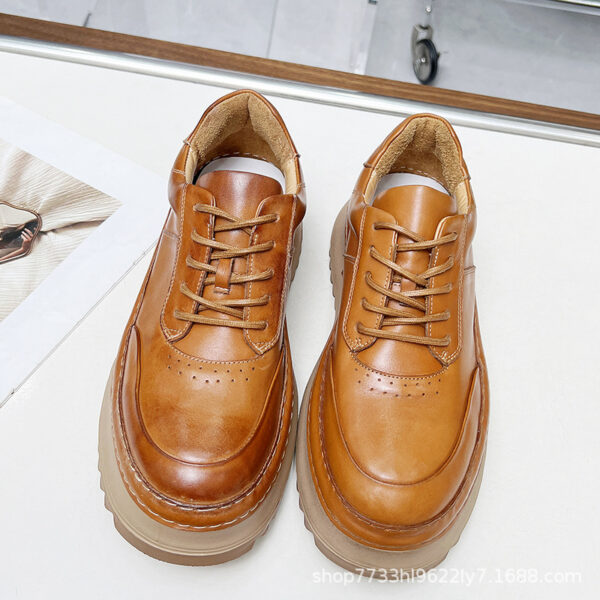 Vintage Horsehide Casual Leather Men's Shoes - Image 2