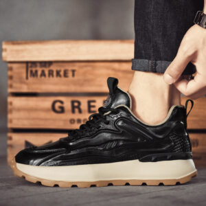 Men's Leather Shoes Light Casual Sports Shoes Warm Dad Shoes