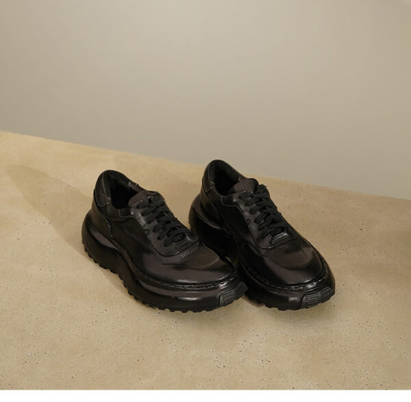 Anti-Slip Leather Shoes Retro Fashion Horse Leather Handmade Dad Shoes