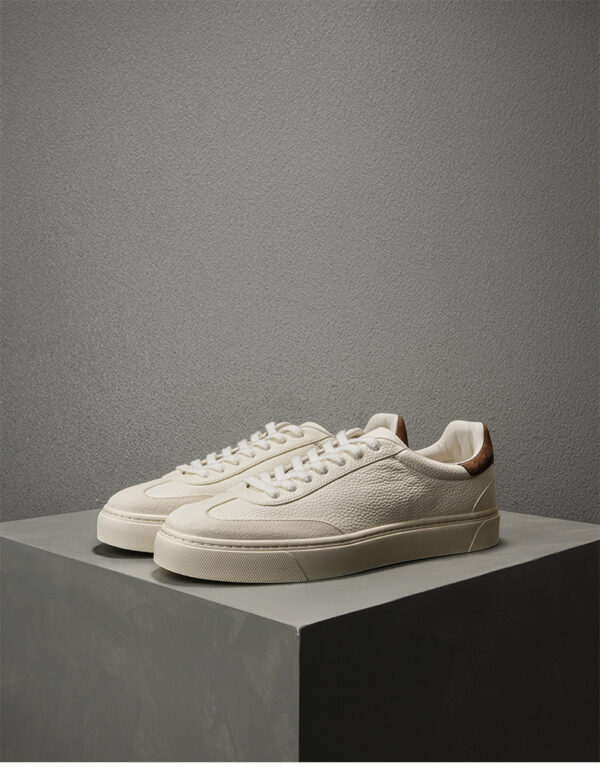 Genuine Leather Flat Casual White Sneakers Breathable Lightweight Shoes For Men - Image 3